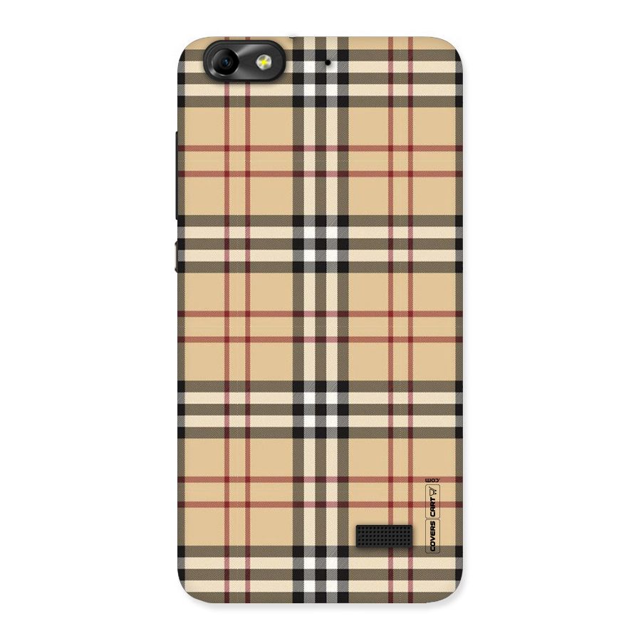 Beige Check Back Case for Honor 4C