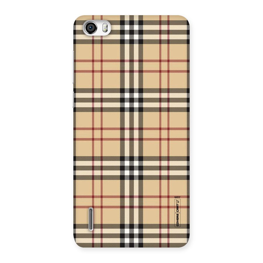 Beige Check Back Case for Honor 6
