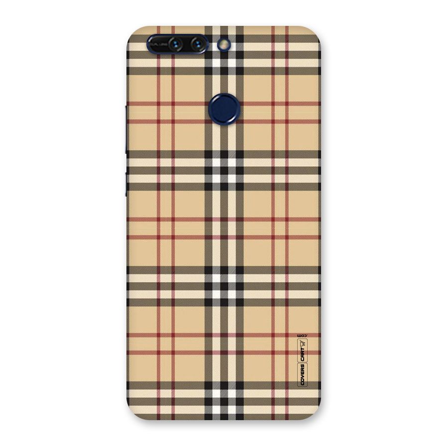 Beige Check Back Case for Honor 8 Pro
