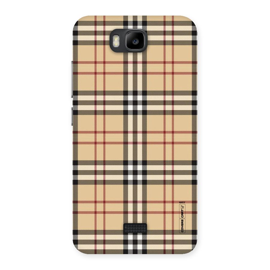 Beige Check Back Case for Honor Bee