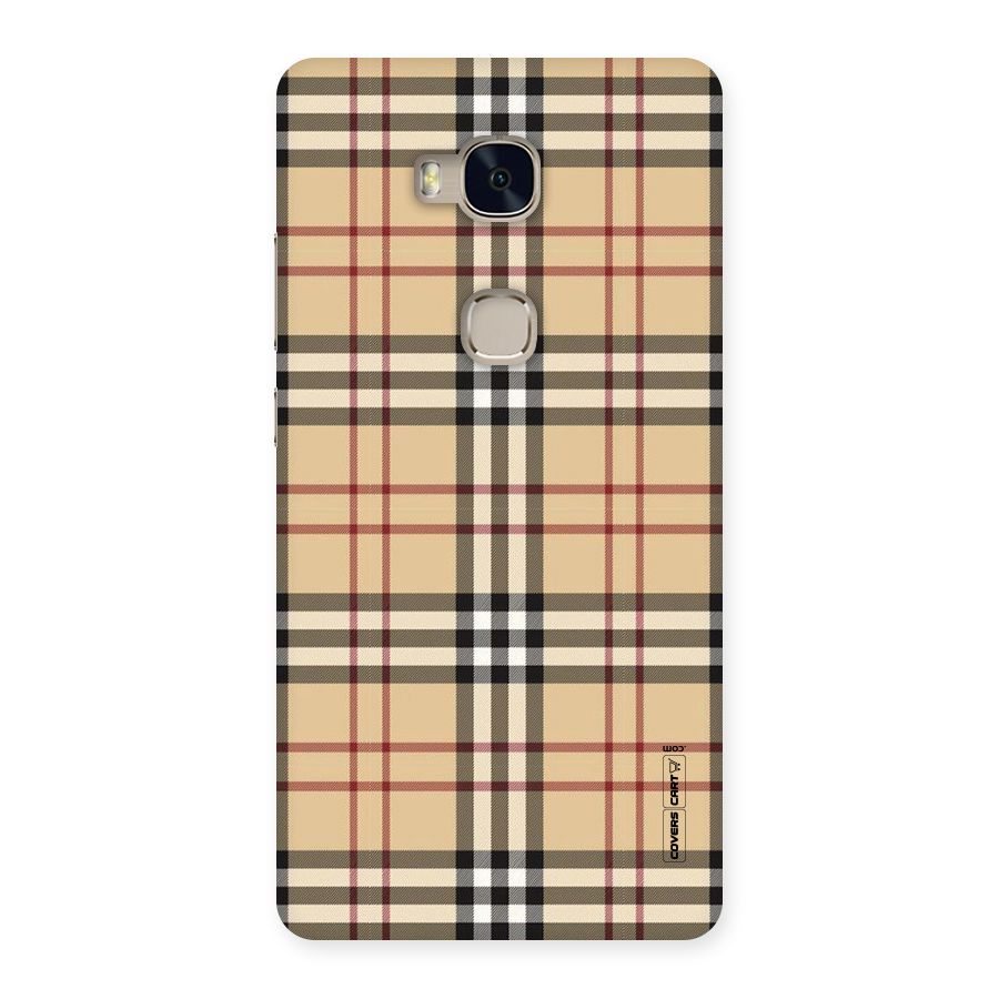 Beige Check Back Case for Huawei Honor 5X