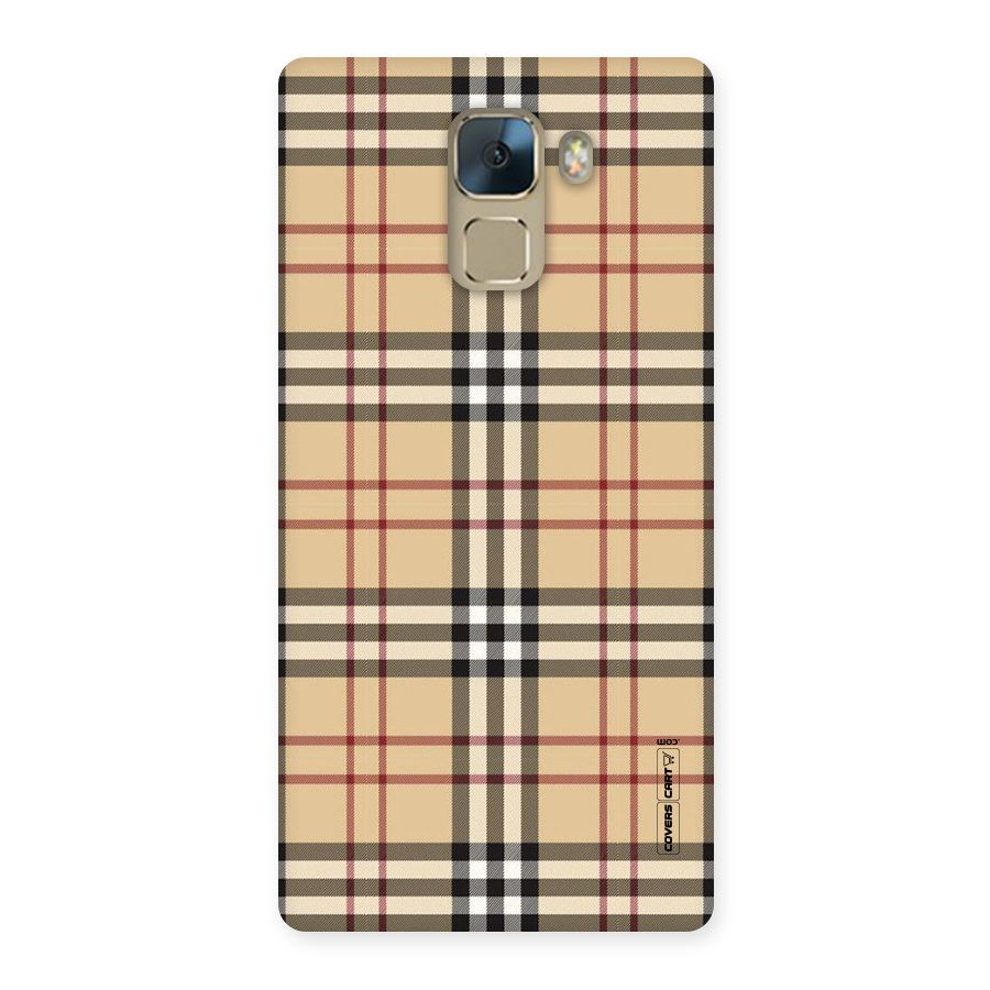 Beige Check Back Case for Huawei Honor 7
