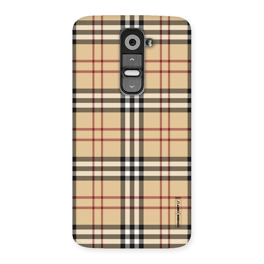 Beige Check Back Case for LG G2