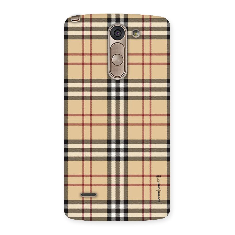 Beige Check Back Case for LG G3 Stylus