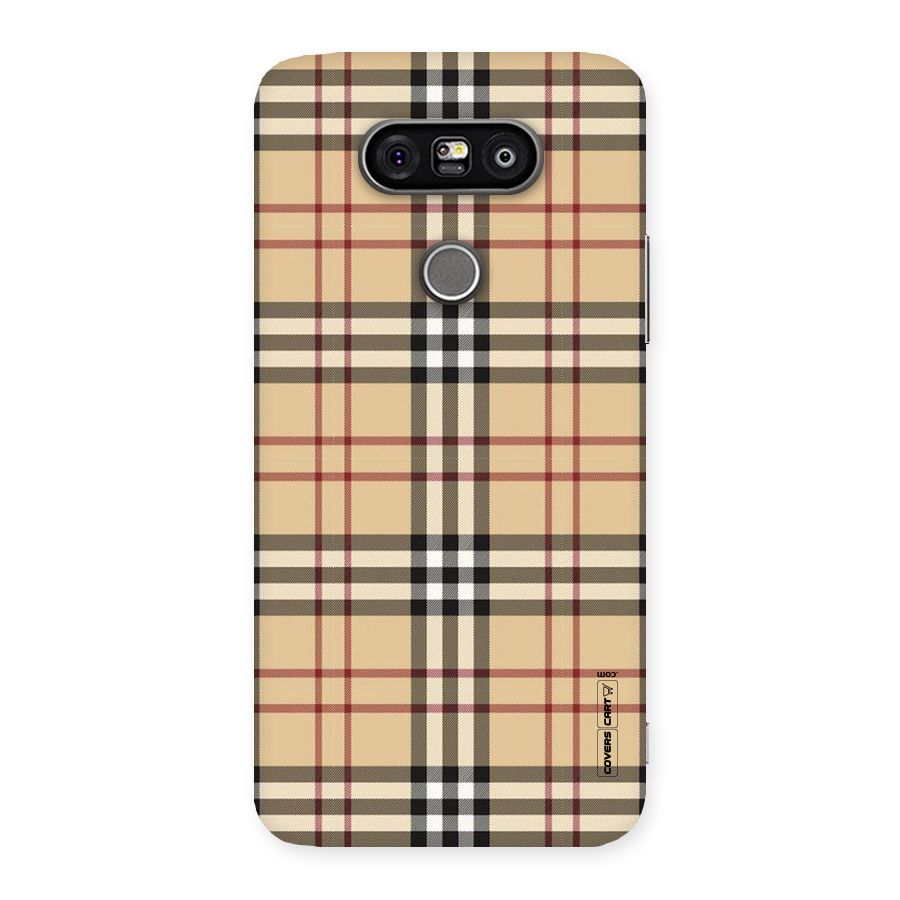 Beige Check Back Case for LG G5