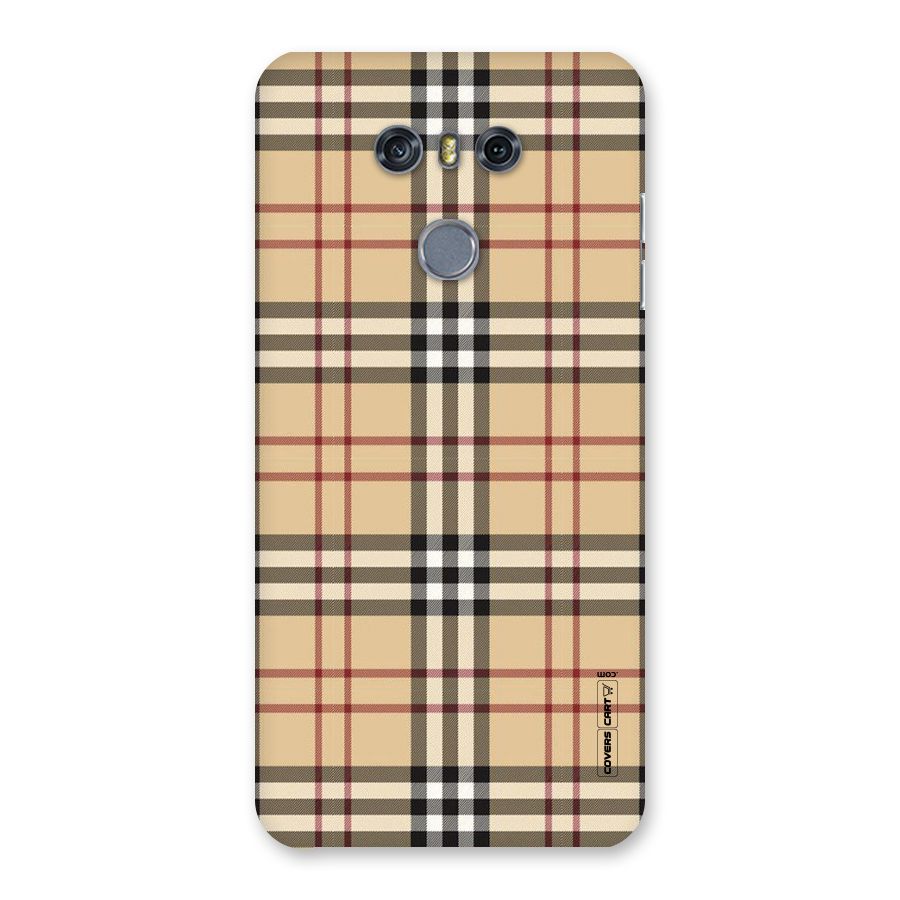 Beige Check Back Case for LG G6