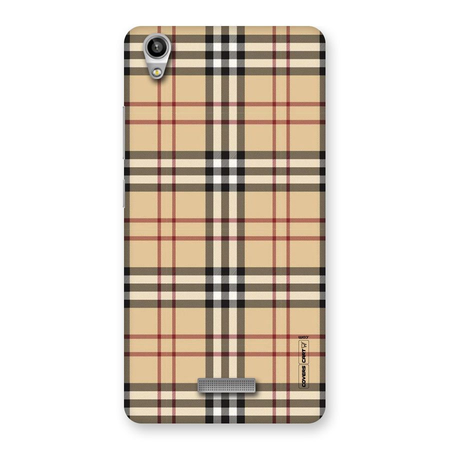 Beige Check Back Case for Lava-Pixel-V1