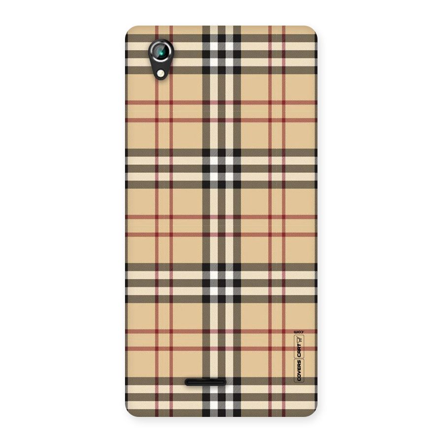 Beige Check Back Case for Lava Iris 800