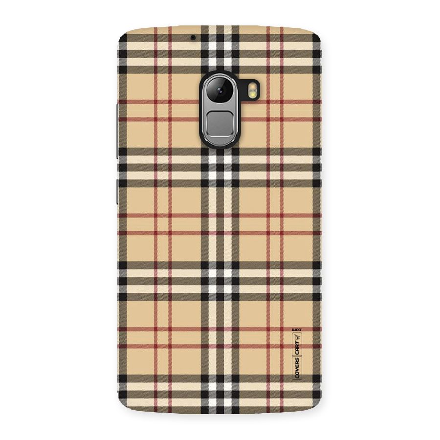 Beige Check Back Case for Lenovo K4 Note