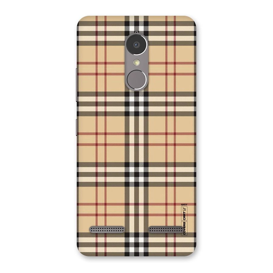 Beige Check Back Case for Lenovo K6