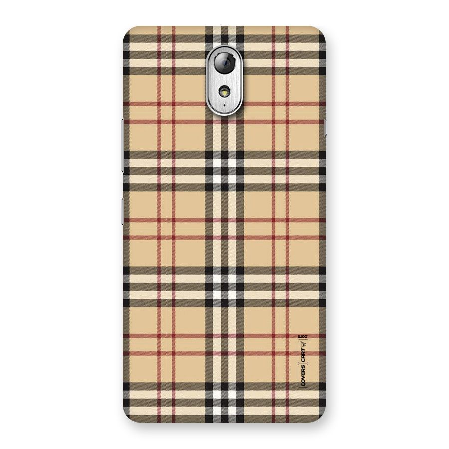 Beige Check Back Case for Lenovo Vibe P1M