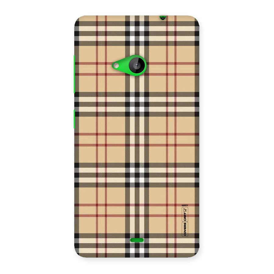 Beige Check Back Case for Lumia 535