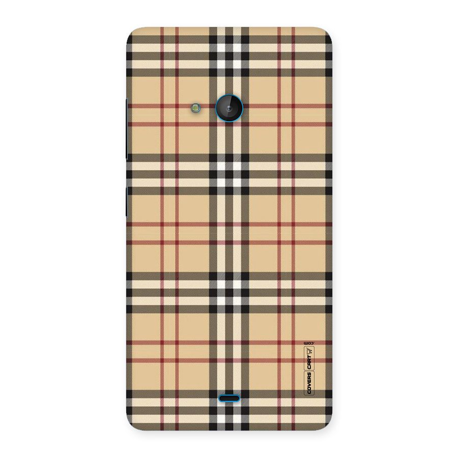 Beige Check Back Case for Lumia 540