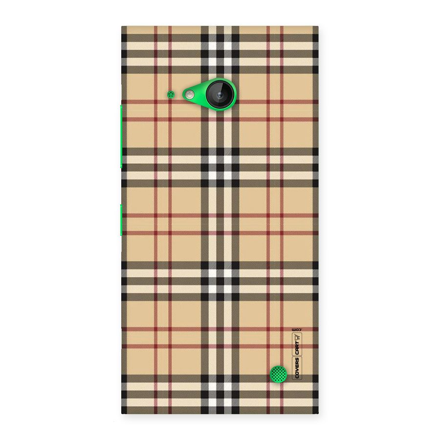 Beige Check Back Case for Lumia 730