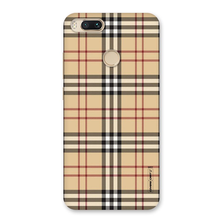 Beige Check Back Case for Mi A1