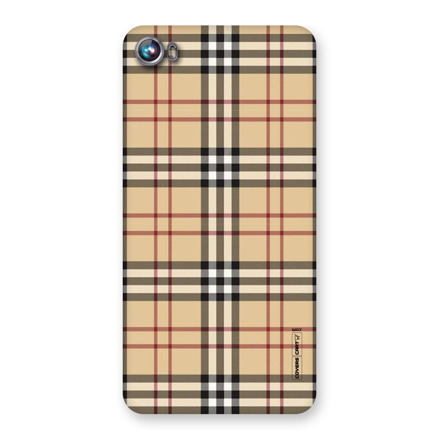 Beige Check Back Case for Micromax Canvas Fire 4 A107