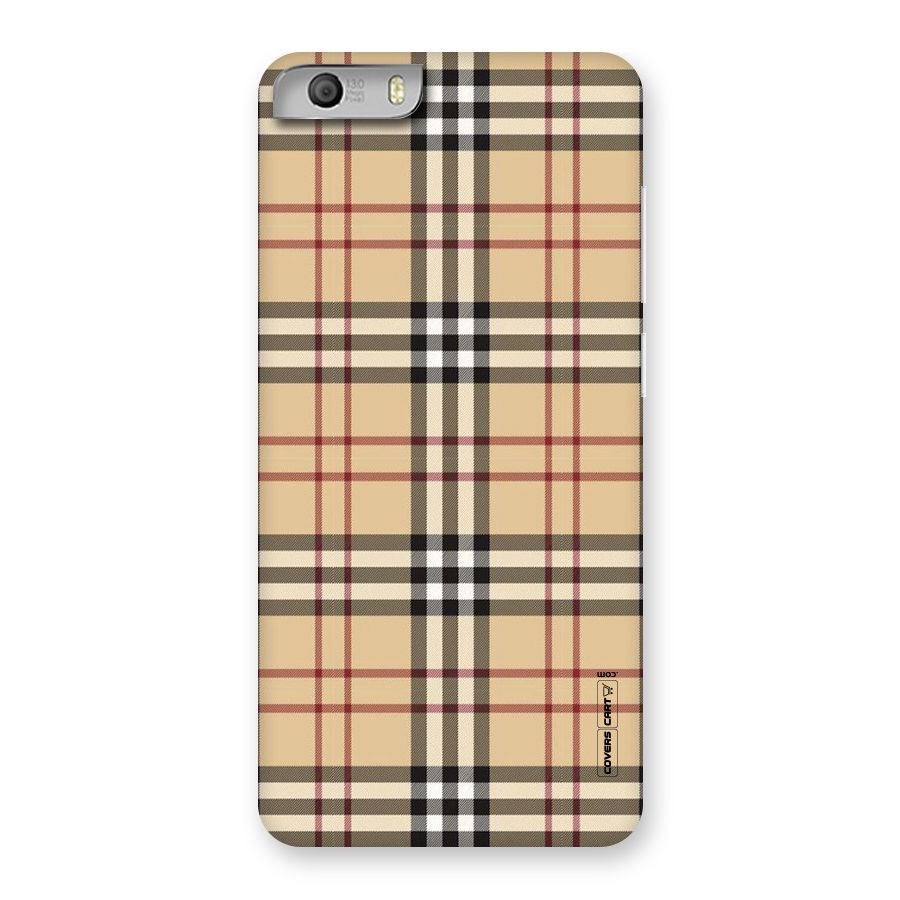 Beige Check Back Case for Micromax Canvas Knight 2