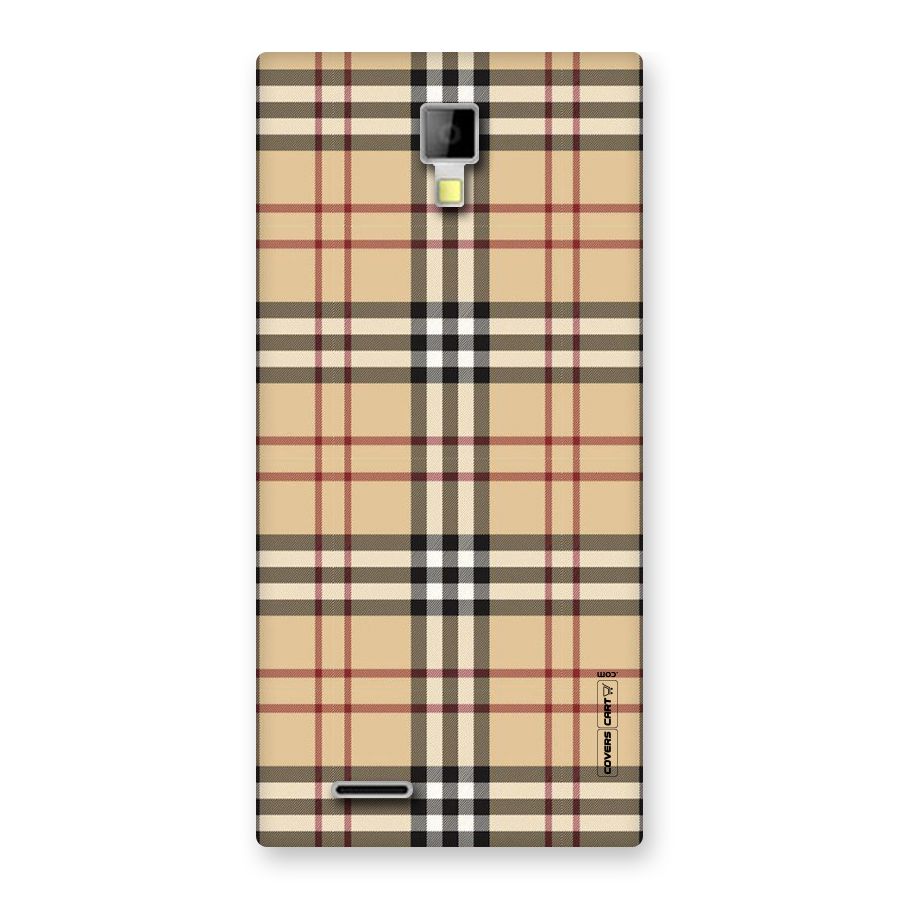 Beige Check Back Case for Micromax Canvas Xpress A99