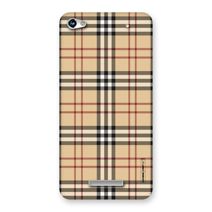 Beige Check Back Case for Micromax Hue 2