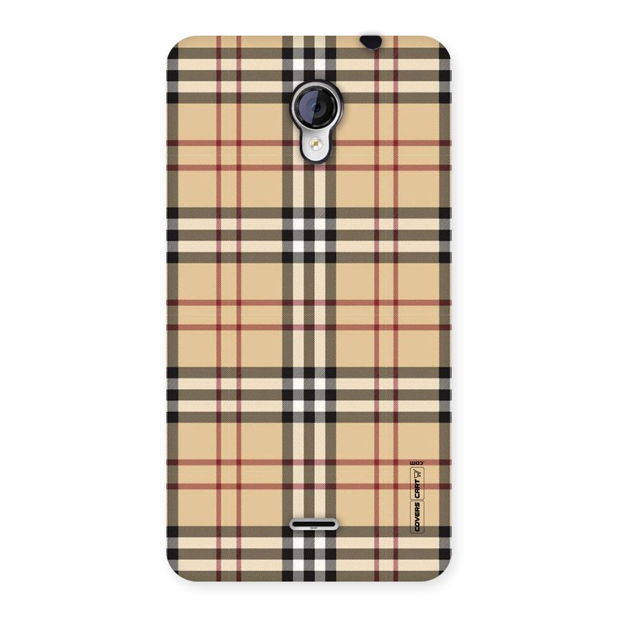 Beige Check Back Case for Micromax Unite 2 A106
