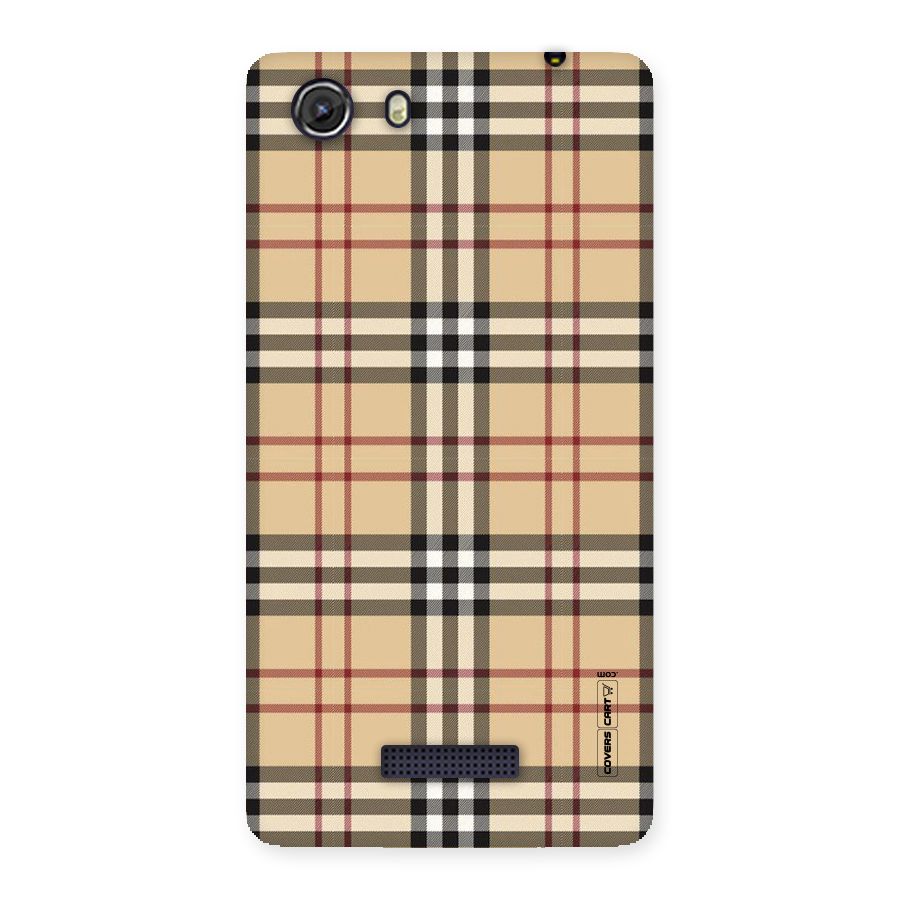 Beige Check Back Case for Micromax Unite 3