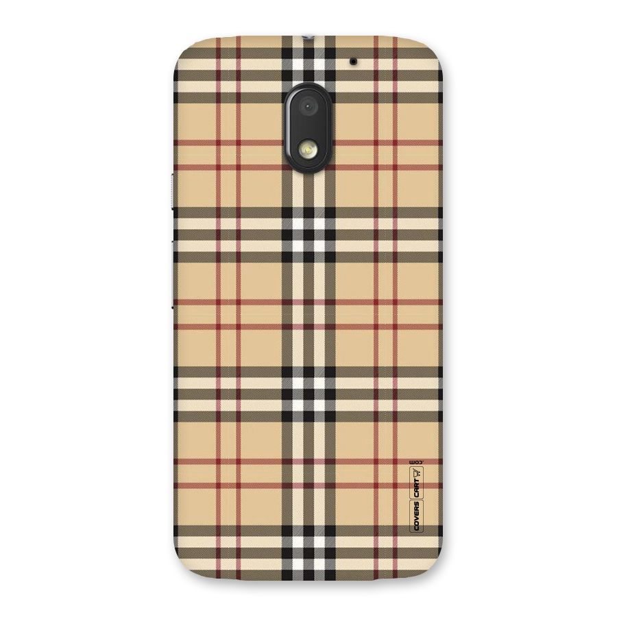 Beige Check Back Case for Moto E3 Power