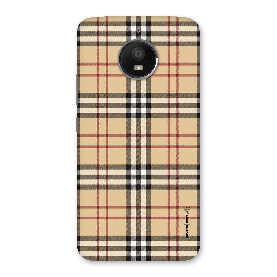 Beige Check Back Case for Moto E4 Plus