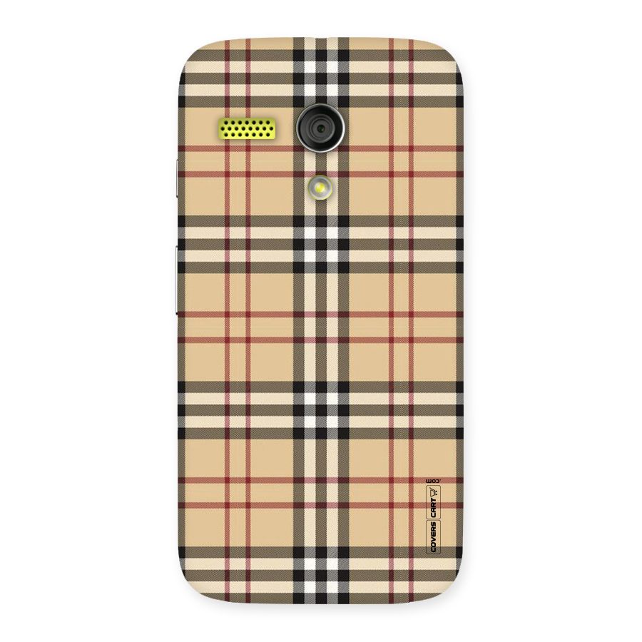 Beige Check Back Case for Moto G