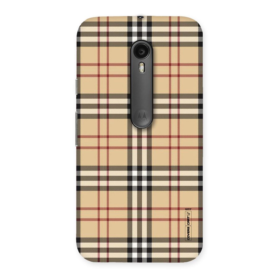 Beige Check Back Case for Moto G3