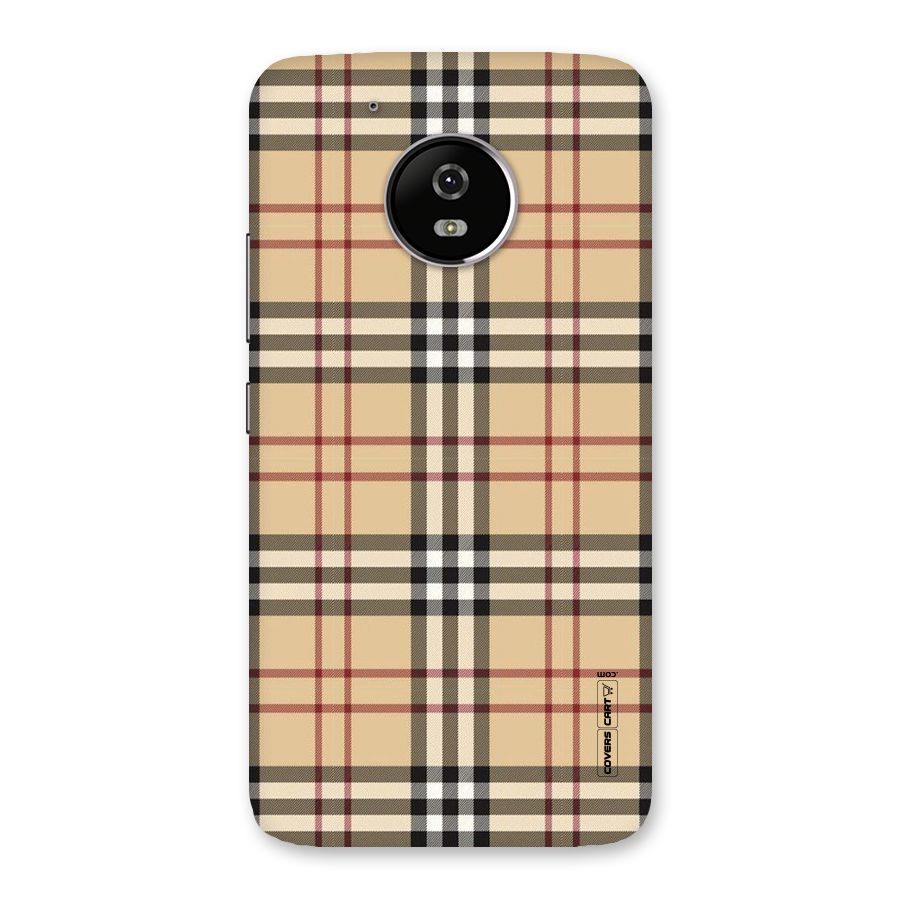 Beige Check Back Case for Moto G5