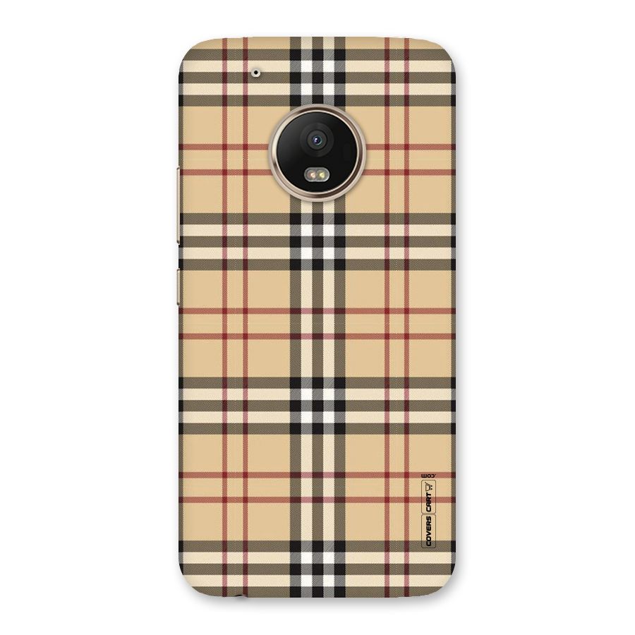 Beige Check Back Case for Moto G5 Plus