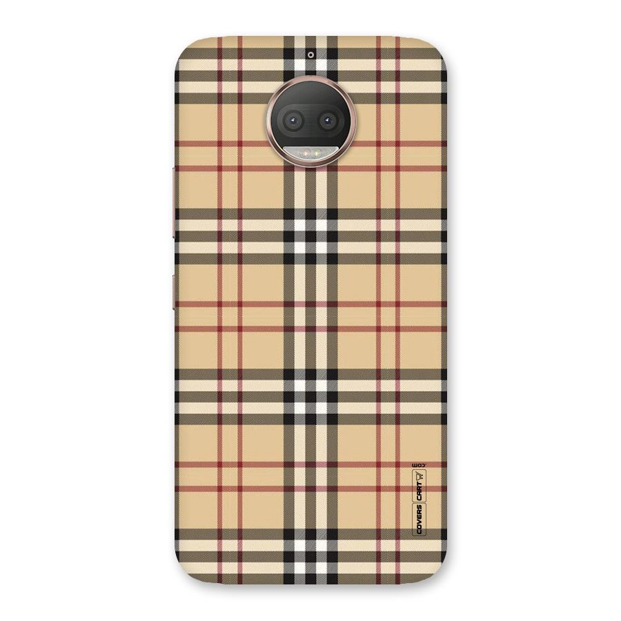 Beige Check Back Case for Moto G5s Plus