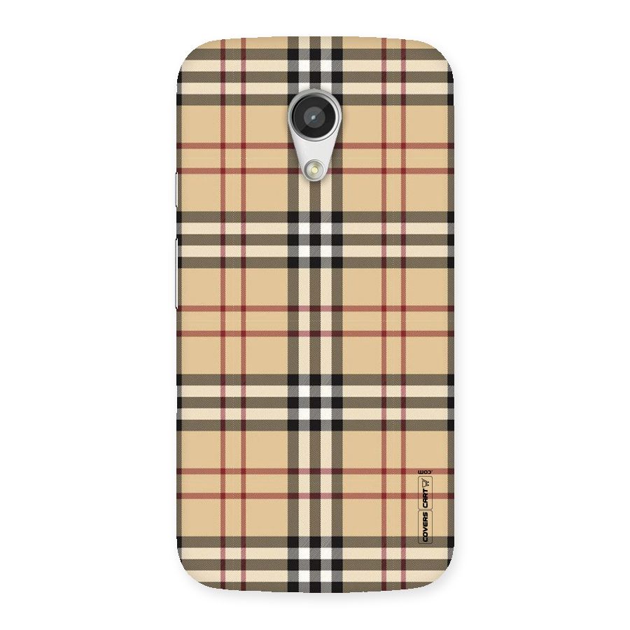 Beige Check Back Case for Moto G 2nd Gen