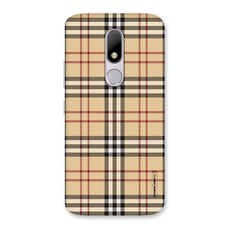Beige Check Back Case for Moto M