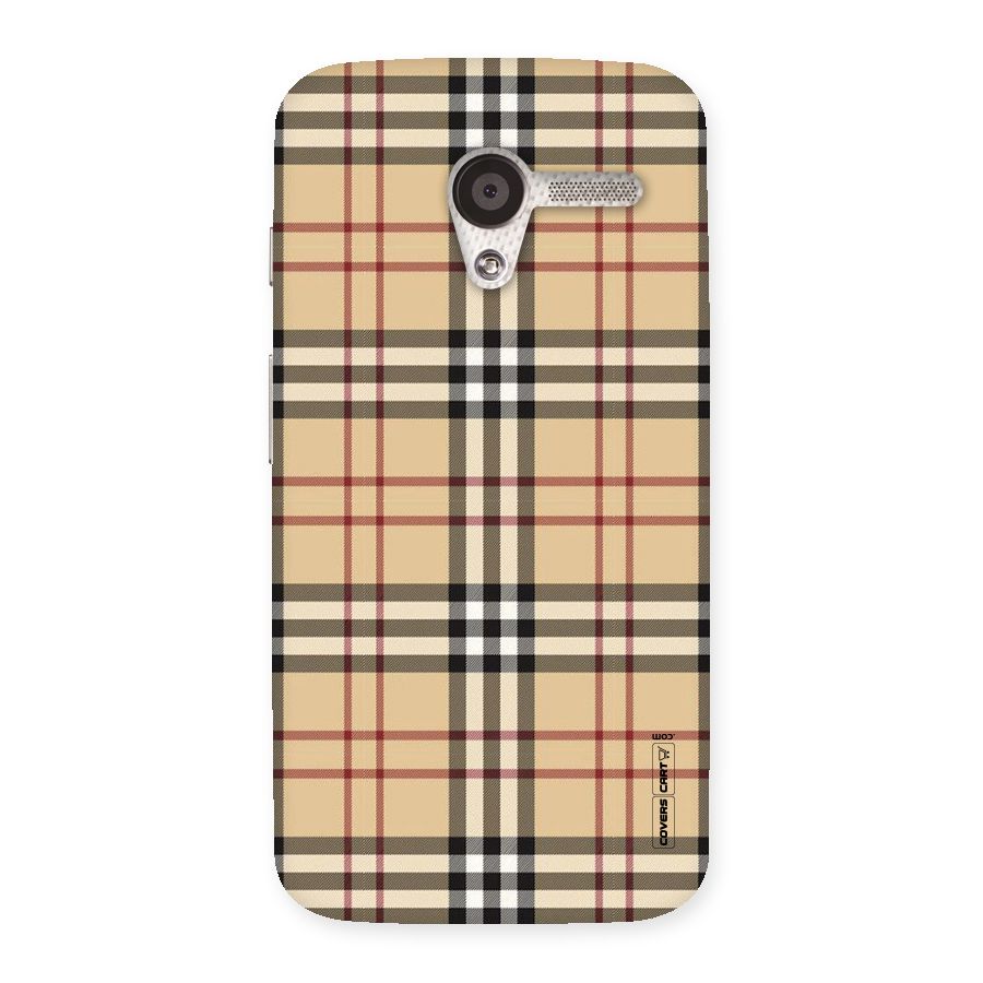 Beige Check Back Case for Moto X