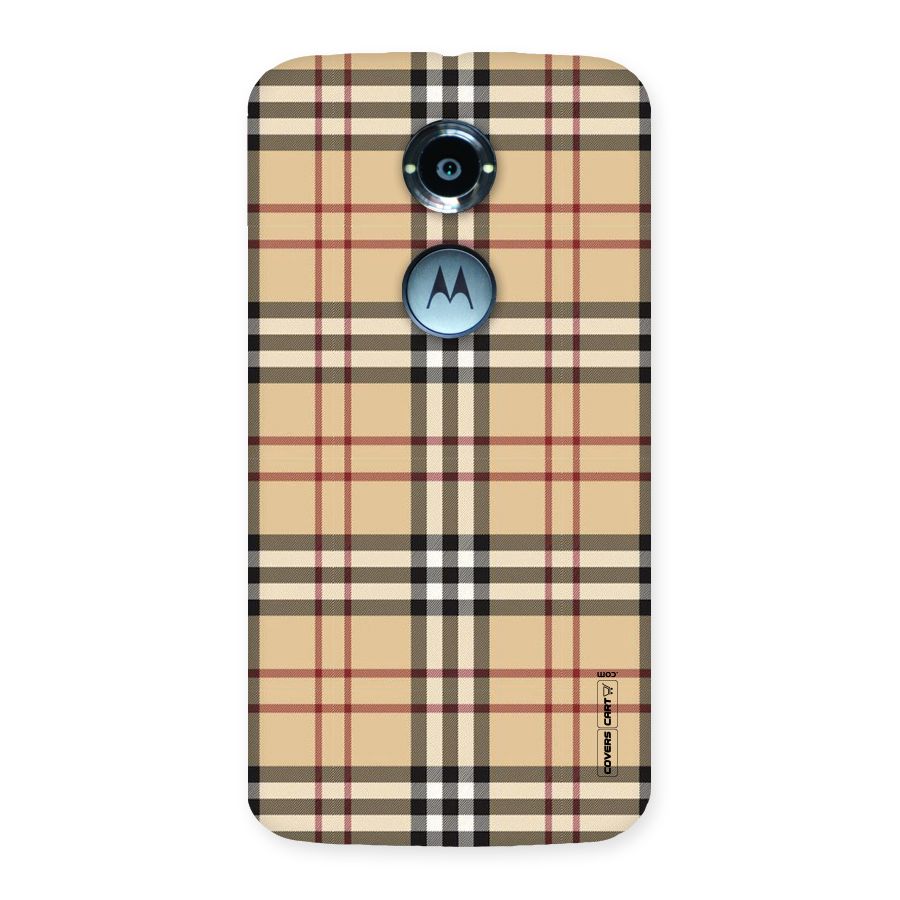 Beige Check Back Case for Moto X 2nd Gen