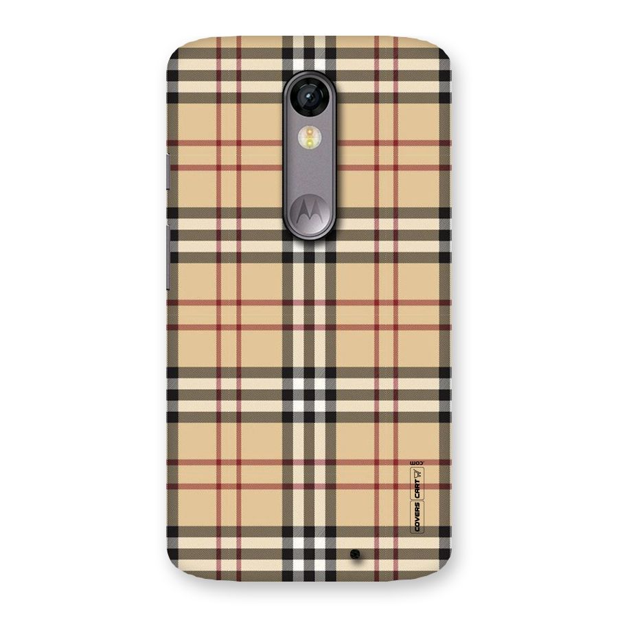 Beige Check Back Case for Moto X Force