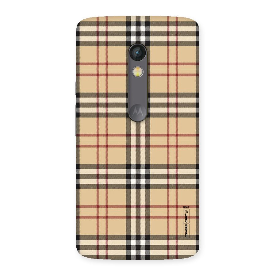 Beige Check Back Case for Moto X Play