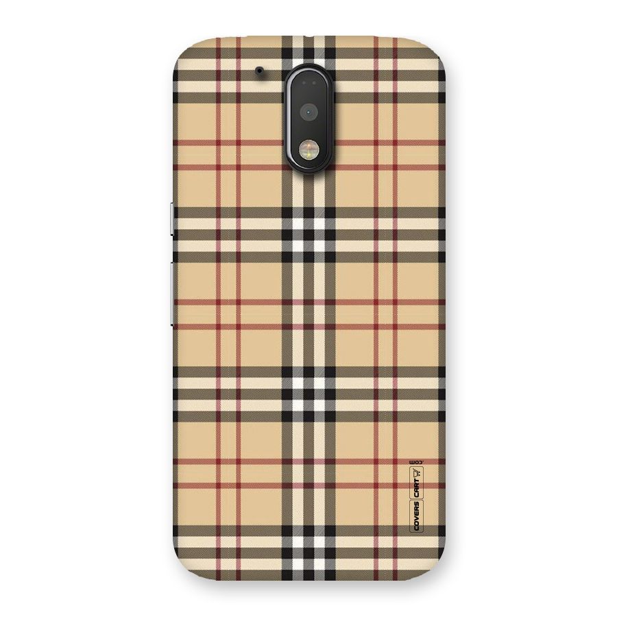 Beige Check Back Case for Motorola Moto G4 Plus