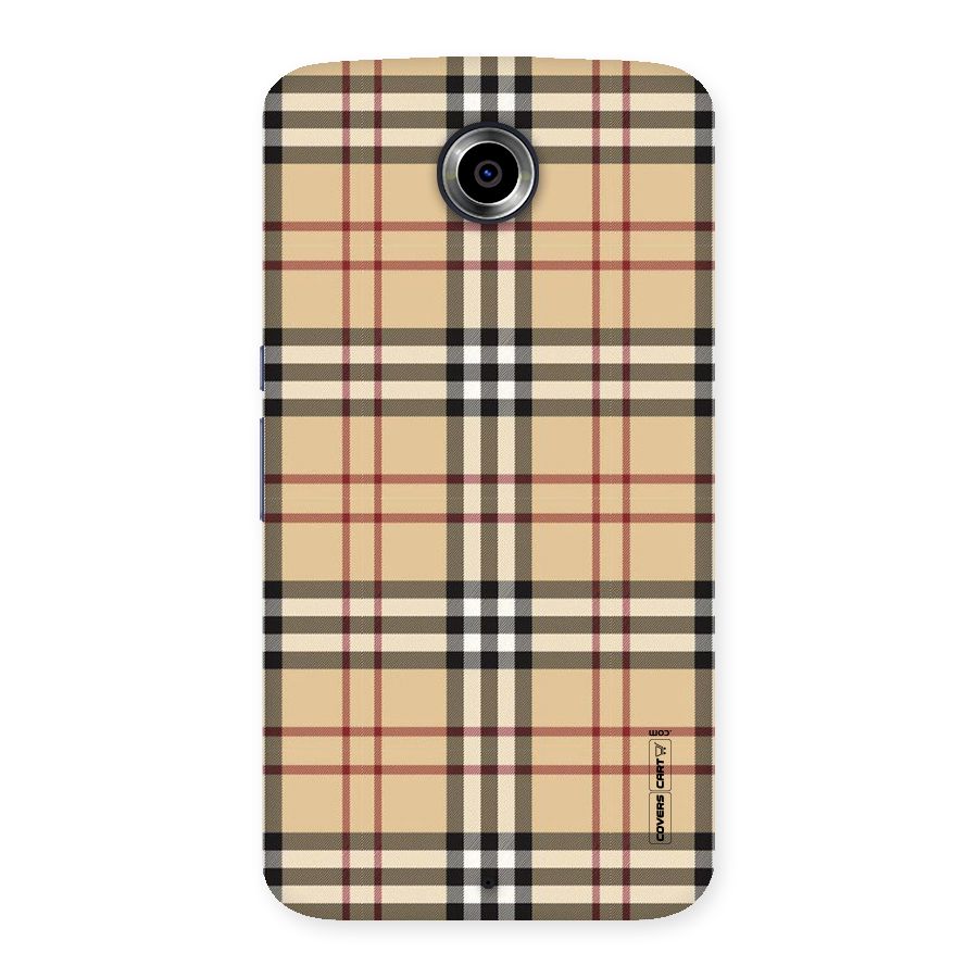 Beige Check Back Case for Nexsus 6
