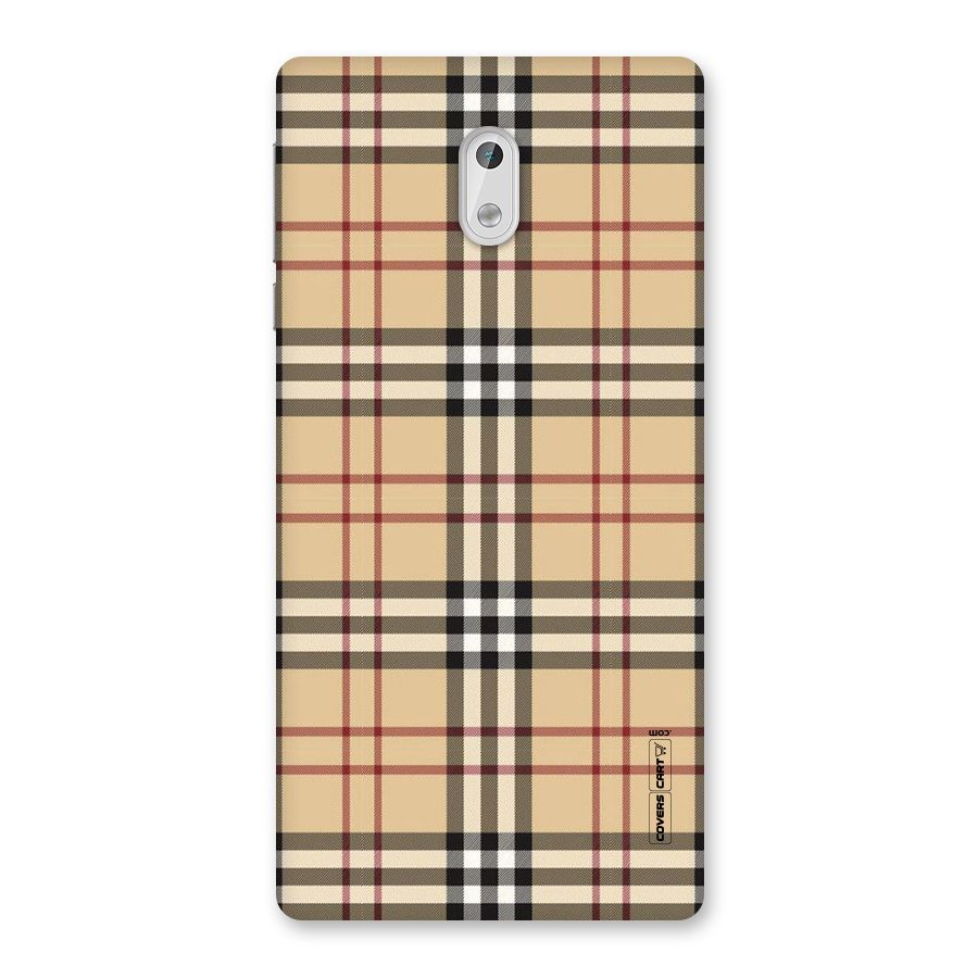 Beige Check Back Case for Nokia 3