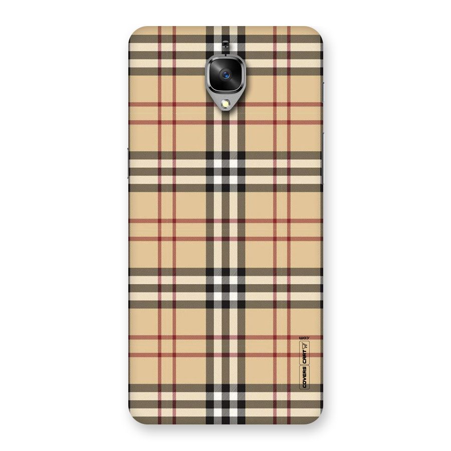 Beige Check Back Case for OnePlus 3