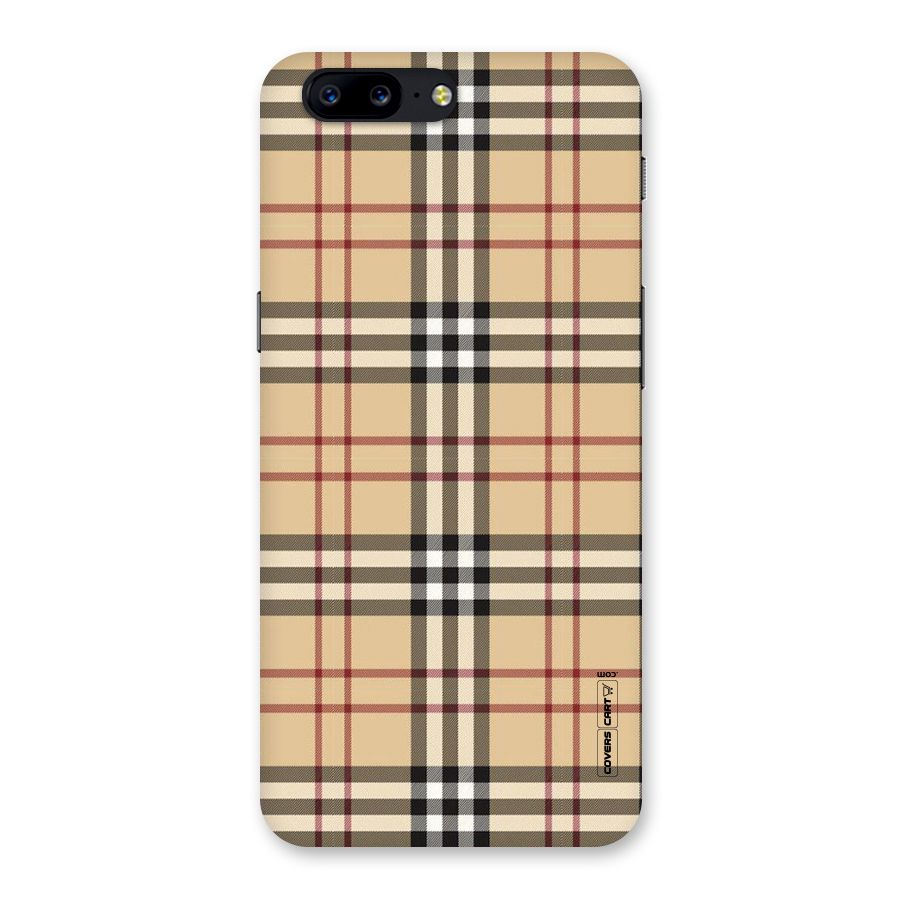 Beige Check Back Case for OnePlus 5