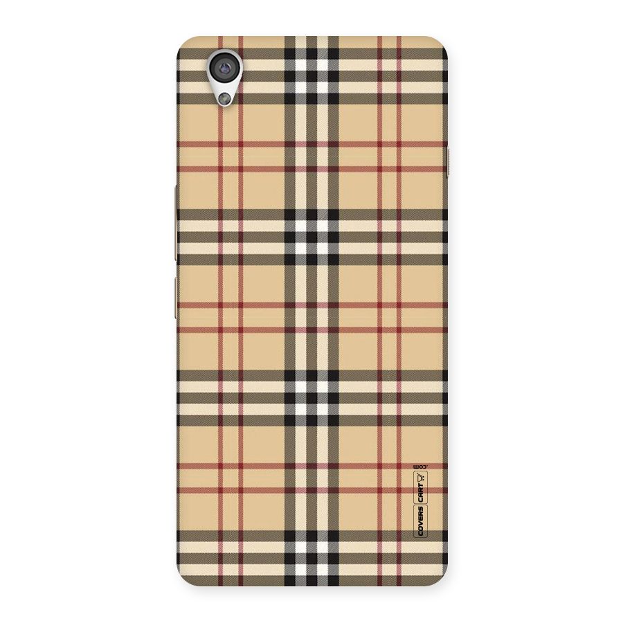 Beige Check Back Case for OnePlus X