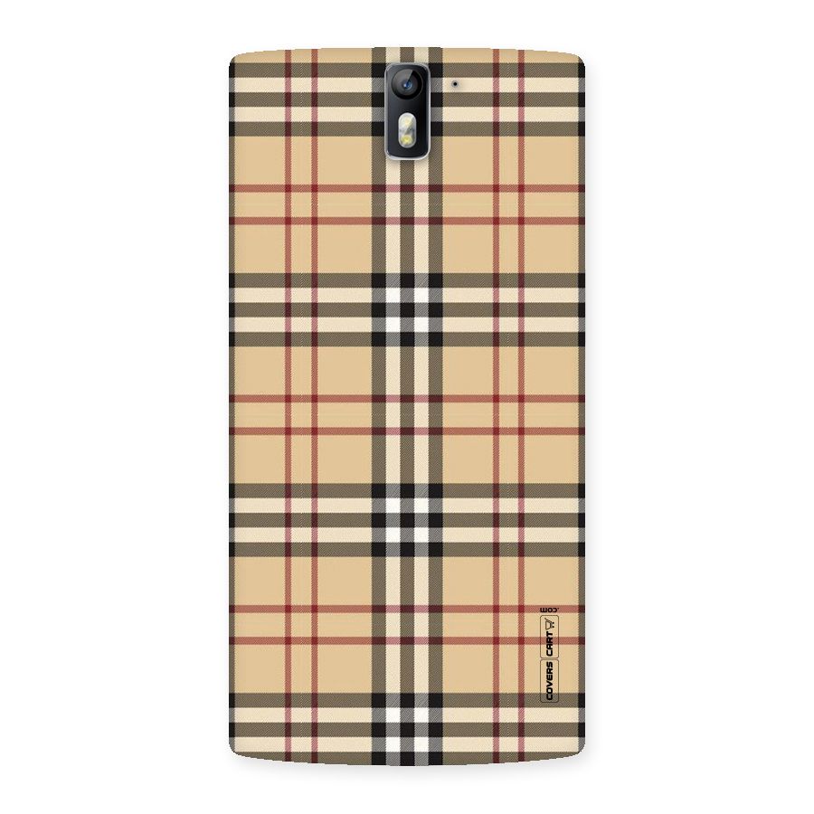 Beige Check Back Case for One Plus One