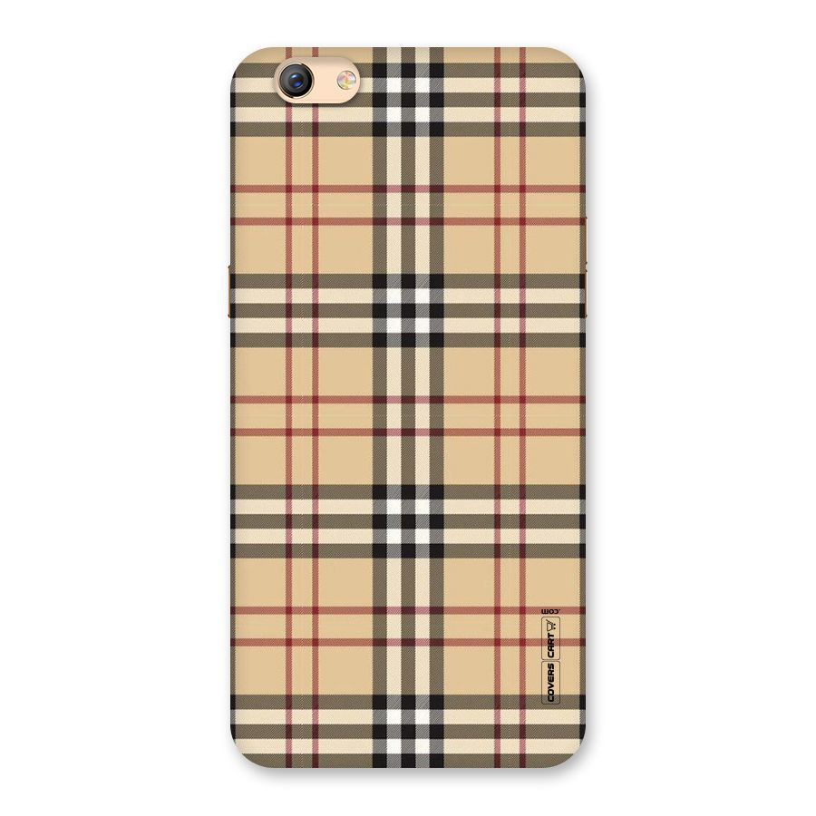 Beige Check Back Case for Oppo F3 Plus