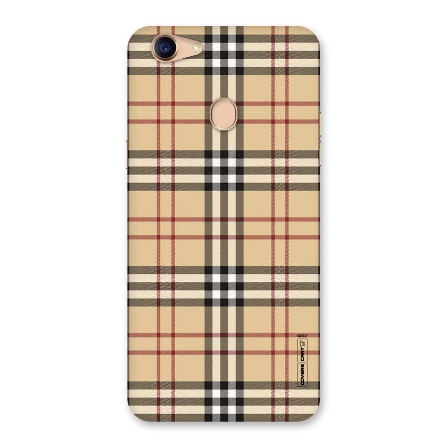 Beige Check Back Case for Oppo F5