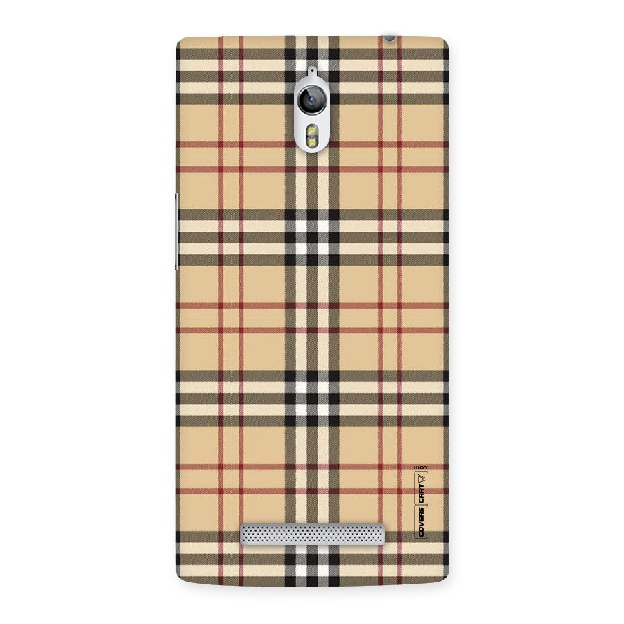 Beige Check Back Case for Oppo Find 7