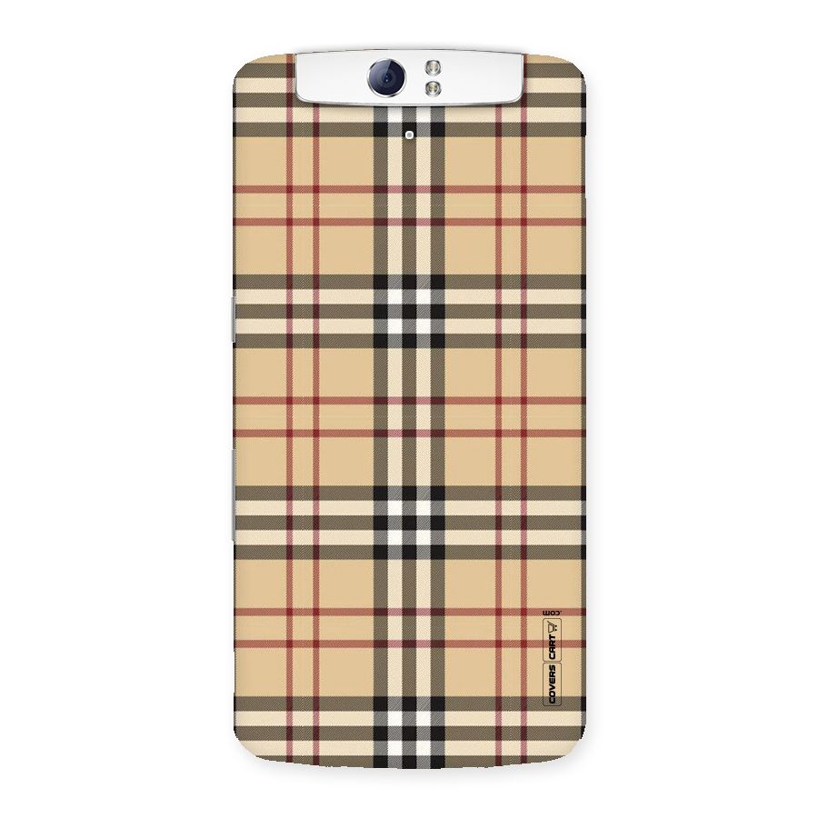 Beige Check Back Case for Oppo N1