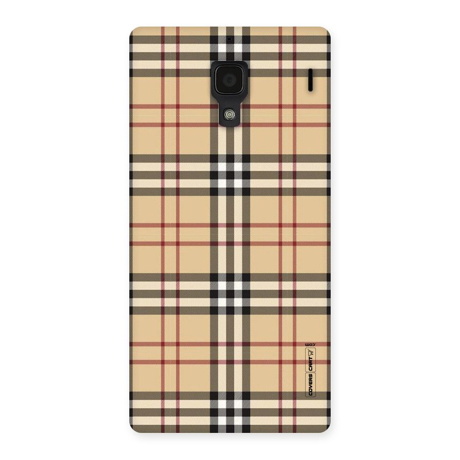 Beige Check Back Case for Redmi 1S